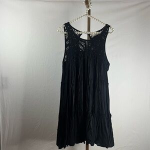 Black Woven Top sleeveless dress